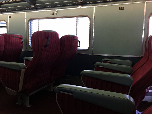 Indian Pacific, red seats stock photo
