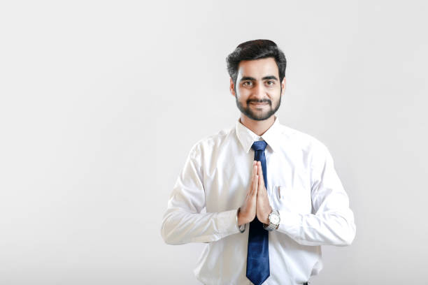 Indian young Man Indian young Man namaste greeting stock pictures, royalty-free photos & images