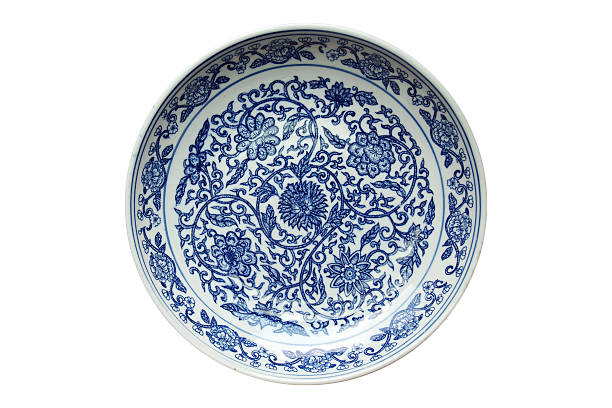 indigo china ware - skål porslin bildbanksfoton och bilder