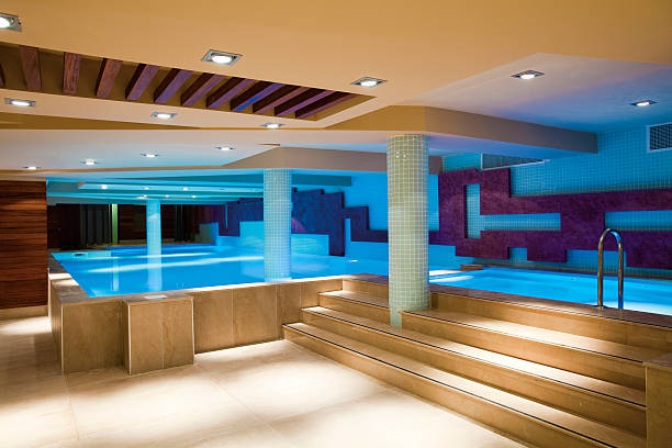 Indoor swimming pool stock photo