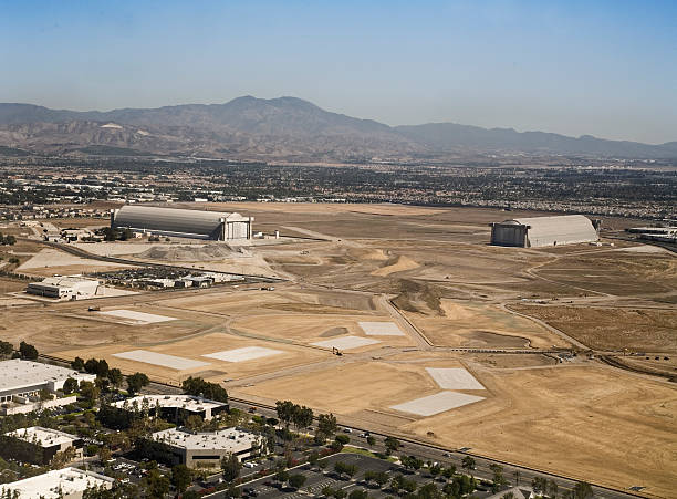 Industrial area of El Toro with mountains in background El Toro Marine Corp Station located in Irvine California. military base stock pictures, royalty-free photos & images