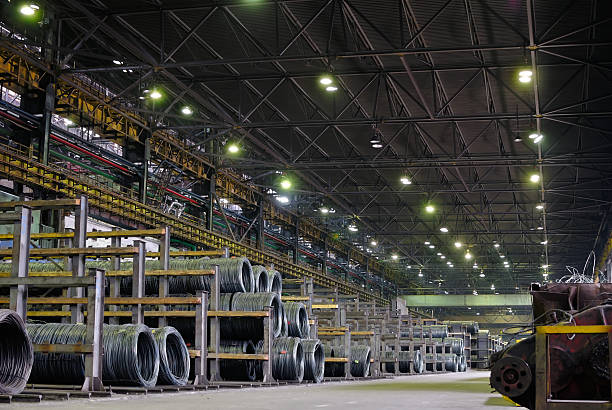 industrial metallurgical storehouse stock photo