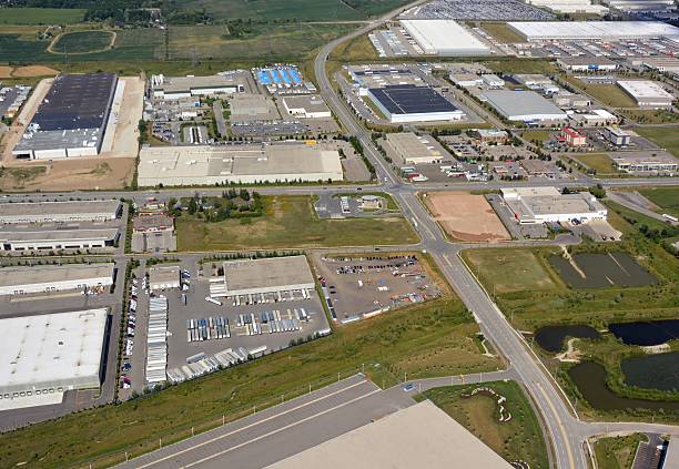 Industrial Park Milton, aerial stock photo