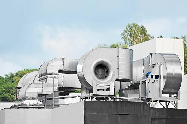 Industrial ventilation system stock photo