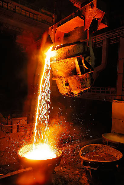 Industry, Steel Mill, Factory, Foundry, Molten stock photo