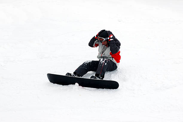 inexperienced skier stock photo