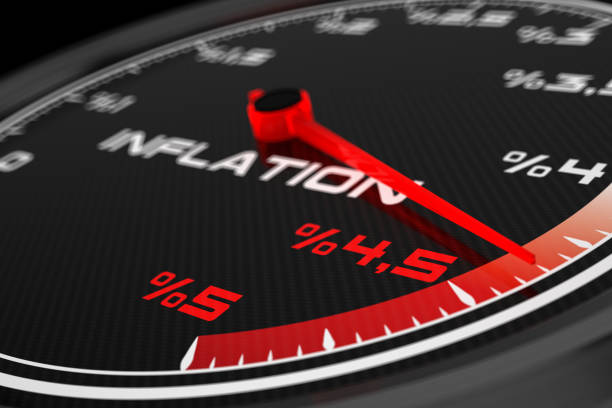 Inflation Meter Inflation meter. 3d render inflation stock pictures, royalty-free photos & images