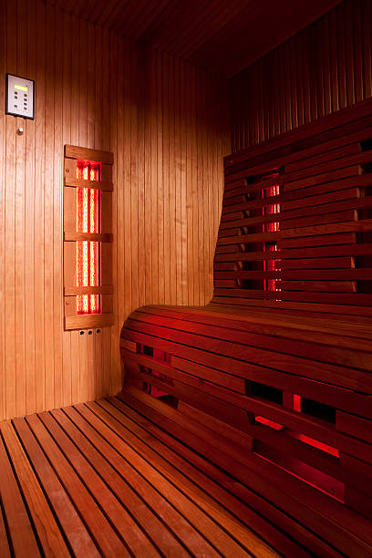 Infrared sauna Infrared sauna cabin infrared stock pictures, royalty-free photos & images