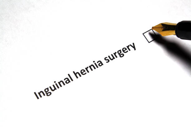 Inguinal hernia surgery Inguinal hernia surgery - Surgical procedure hernia inguinal stock pictures, royalty-free photos & images