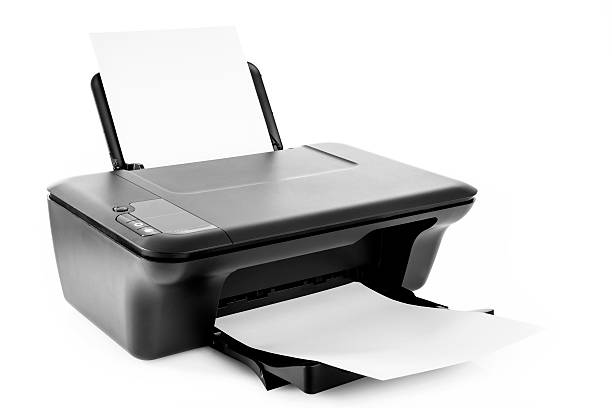 Inkjet printer Inkjet printer with white papers. You can put your images on white sheets. computer printer stock pictures, royalty-free photos & images