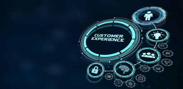 CUSTOMER EXPERIENCE inscription, social networking concept. Business, Technology, Internet and network concept. stock photo