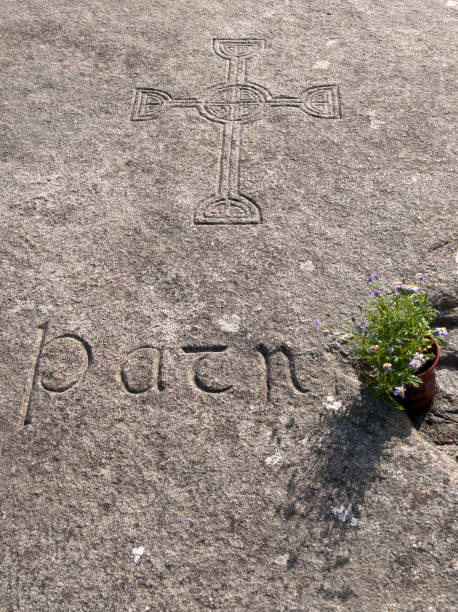Inscription, St Patrick Grave stock photo