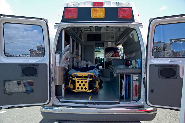 Inside An Ambulance Inside the back of an empty ambulance.Click below for a lightbox of all my accident and medical images: emergency response stock pictures, royalty-free photos & images