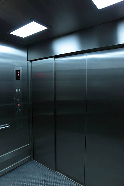 Inside an elevator stock photo