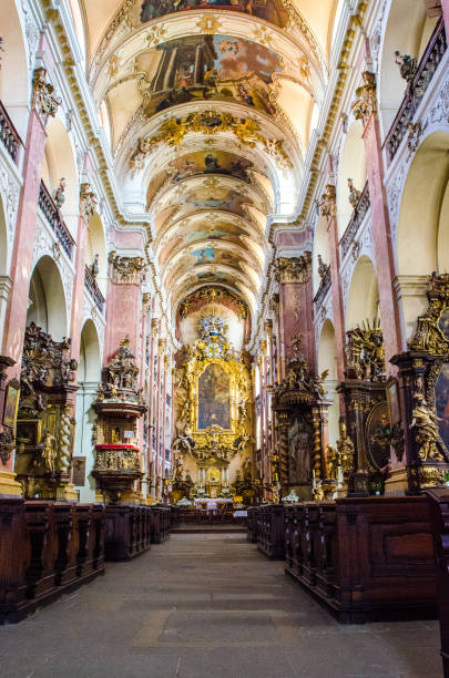 Inside of St. James Basilica Inside of St. James Basilica in Prague prague art stock pictures, royalty-free photos & images