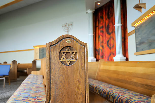 inside the jewish temple - synagogue stok fotoğraflar ve resimler