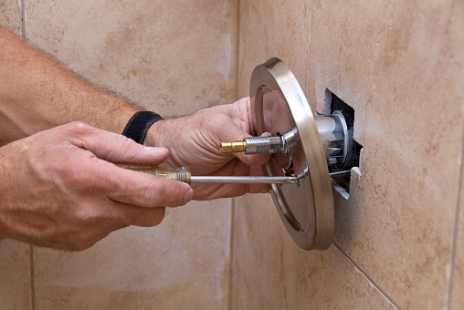 Installing A New Shower Faucet Stock Photo Download Image Now