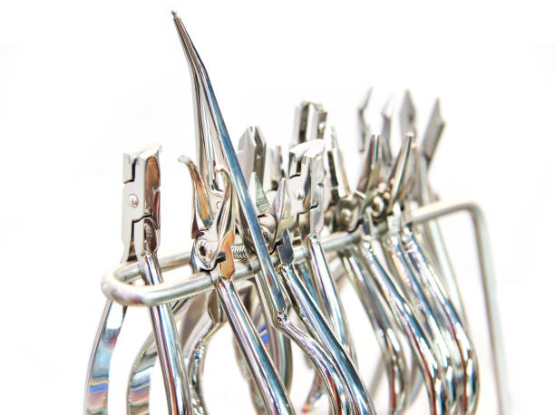 Instruments dental. Pliers and nippers isolated white stock photo