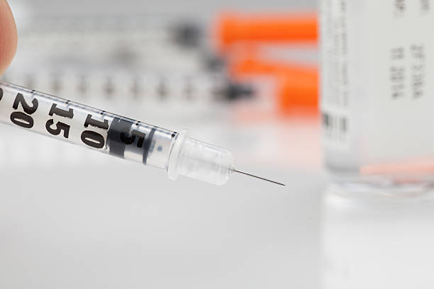 Insulin syringes stock photo