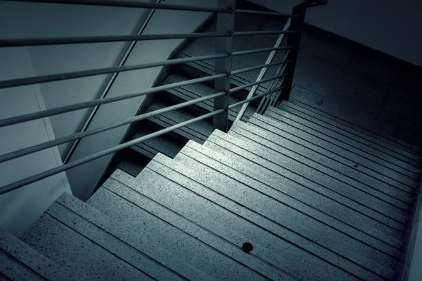 Interior metal  stairs stock photo