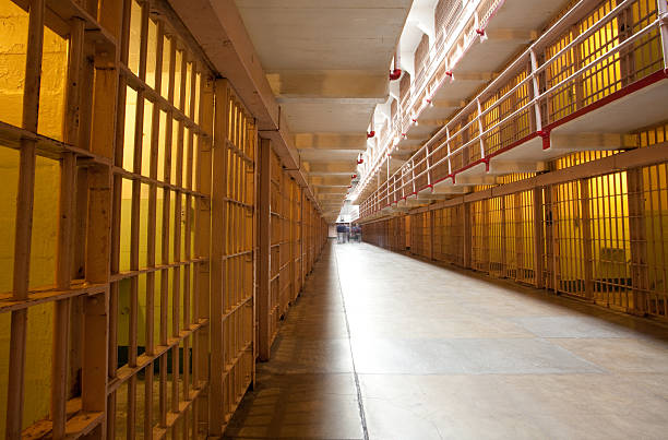 Interior of a Prison Cell in a State Penitentiary stock photo