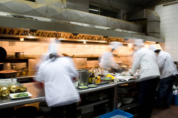 Interior of a restaurant kitchen  commercial kitchen stock pictures, royalty-free photos & images