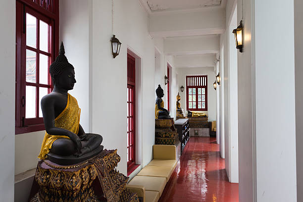 Interior of Loha Prasat Temple in Bangkok stock photo
