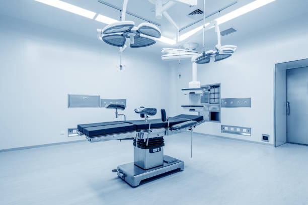 Interior of operating room in modern clinic stock photo