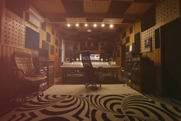 Interior of recording studio Interior of recording studio record analog audio stock pictures, royalty-free photos & images