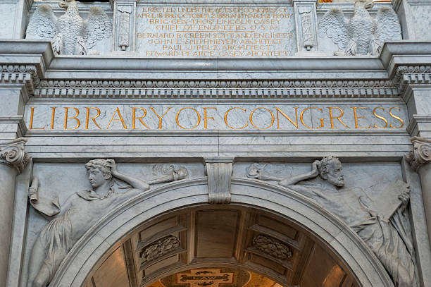 Interior of the Library of Congress,Washington DC stock photo