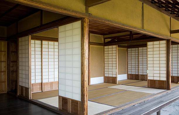Interior of Traditional Japanese Residence stock photo