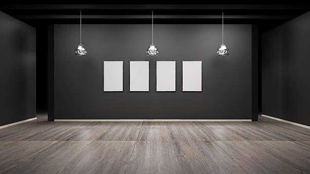 Interior with blank picture frames 3d rendering Interior with blank picture frames 3d rendering ceiling photos stock pictures, royalty-free photos & images