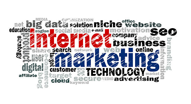 internet marketing word cloud stock photo