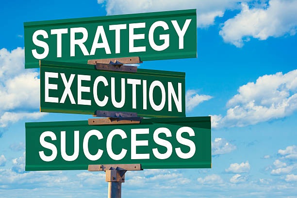Intersection of Strategy, Execution, Success Intersection of Strategy, Execution, Success execution stock pictures, royalty-free photos & images