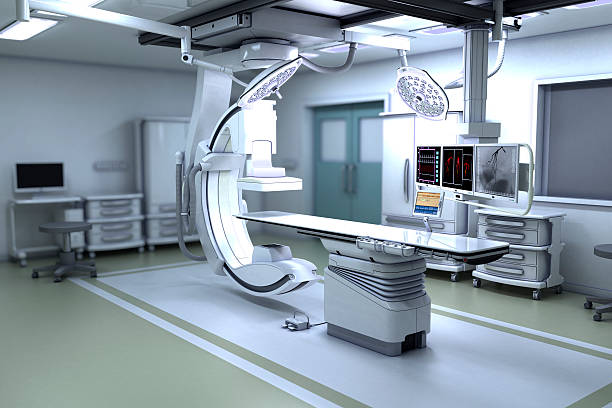 Interventional X-ray System 3D illustration of x-ray machine. medical x ray stock pictures, royalty-free photos & images