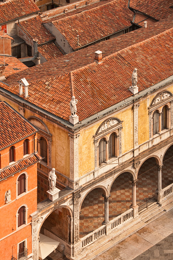 A small square in the heart of the historical centre in Verona.