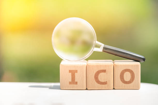 Invest ICO initial coin offering concept stock photo