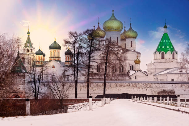 Kostroma, Russia - January, 5, 2017: Ipatievsky monastery in Kostroma, Russia in winter stock photo