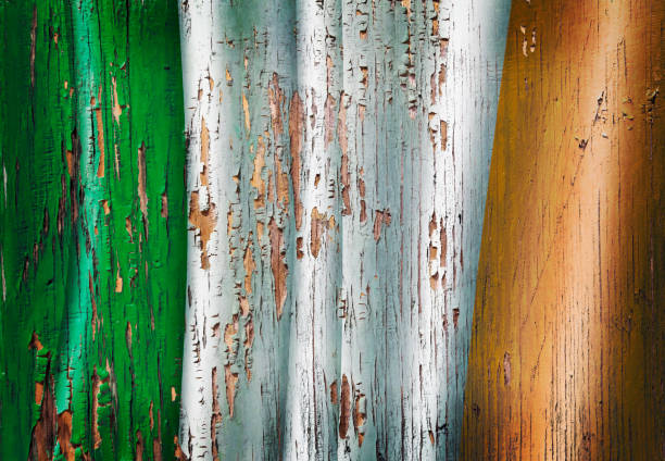 Ireland grunge irish flag on wooden old door Ireland grunge irish flag on wooden old door Ireland Soccer stock pictures, royalty-free photos & images