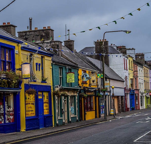 Ireland Some colorful buildings in the small village of Portmagee Ireland dingle peninsula stock pictures, royalty-free photos & images