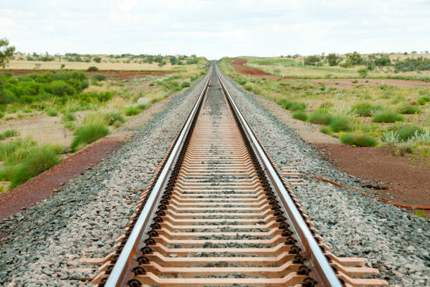 Iron Ore Train Rails stock photo