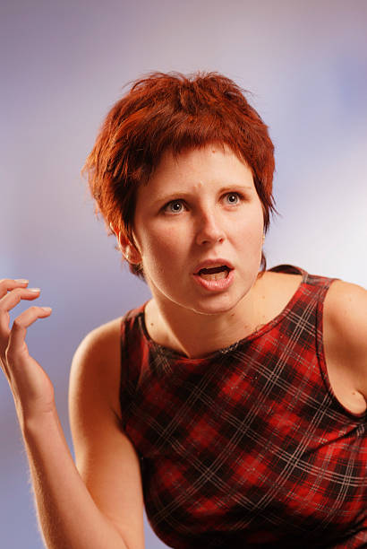 Irritated woman stock photo