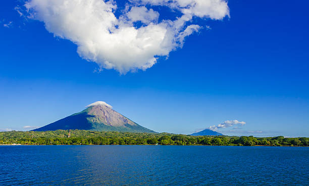 Island Ometepe with vulcano in Nicaragua stock photo
