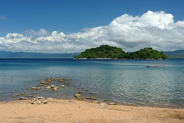 Islands on Lake Malawi stock photo