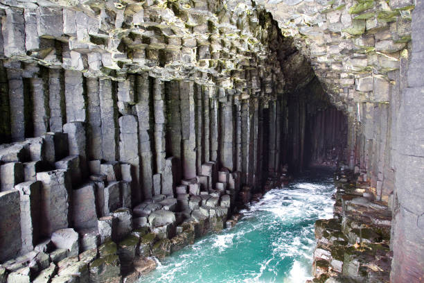 Isle of Staffa, Scotland Staffa Island, Inner Hebrides, Scotland. basalt stock pictures, royalty-free photos & images