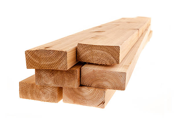 Isolated 2x4 wood boards stock photo