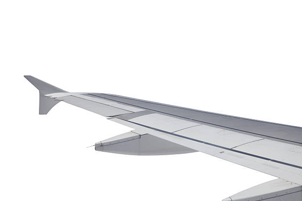 Isolated airliner wing stock photo