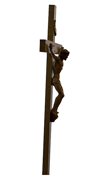 crucifix symbole isolé sur fond blanc - good friday photos et images de collection