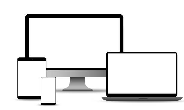 tela de dispositivo isolado para apresentações gráficas - celular computador - fotografias e filmes do acervo