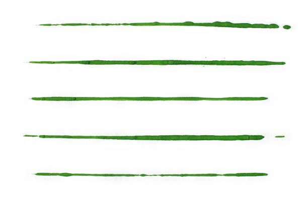 Isolated green watercolor lines stock photo